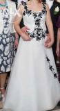 Suknia ślubna Piękna biało - czarna suknia ślubna kolor: Biało - czarny rozmiar: 44-46